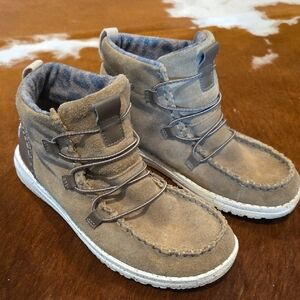 Hey Dude Women's Suede Ankle Boots - Tan